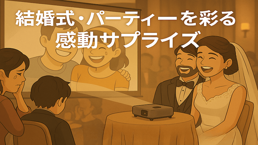 結婚式 プロジェクター演出 感動サプライズ 思い出共有