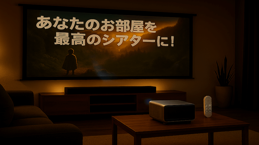4Kプロジェクター＋サウンドバー＋スクリーンなどを装備して最高のシアター体験をしよう