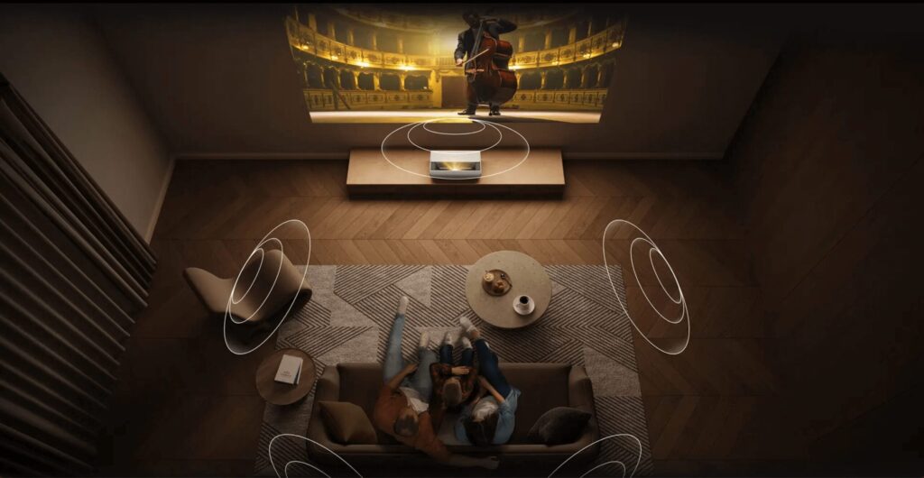 Aladdin marca maxなら壁から18センチで100インチ大画面