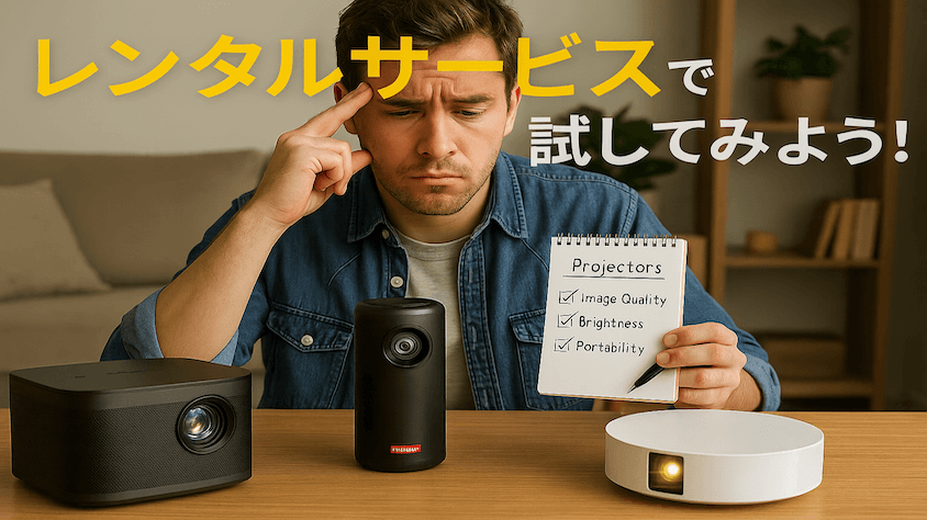 家電レンタルサービスなら複数のプロジェクターをレンタルして比較。あなた好みのプロジェクターを見つけられる