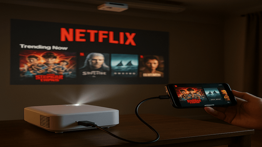 スマホを接続してNetflixを観る