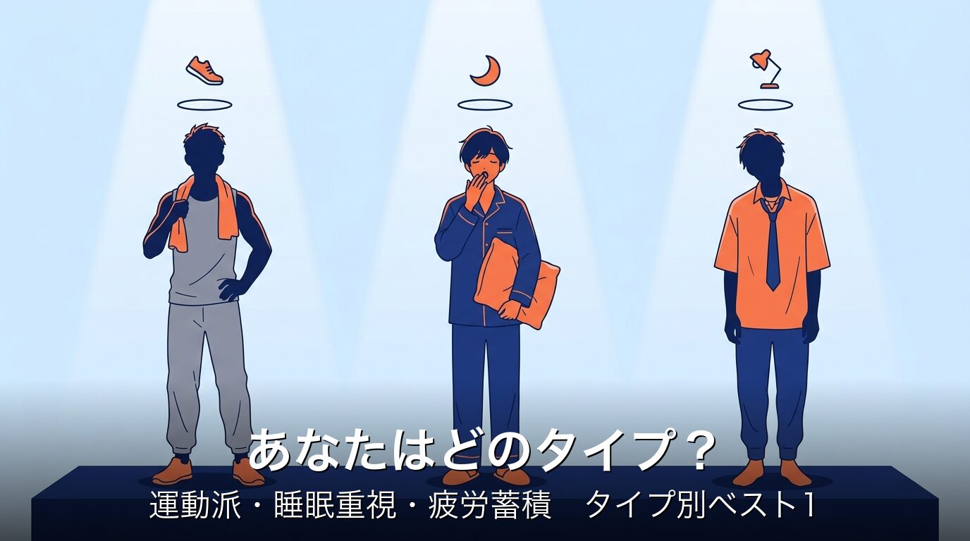 タイプ別ベスト1｜運動層・睡眠重視層・疲労蓄積層の3人と推奨1着