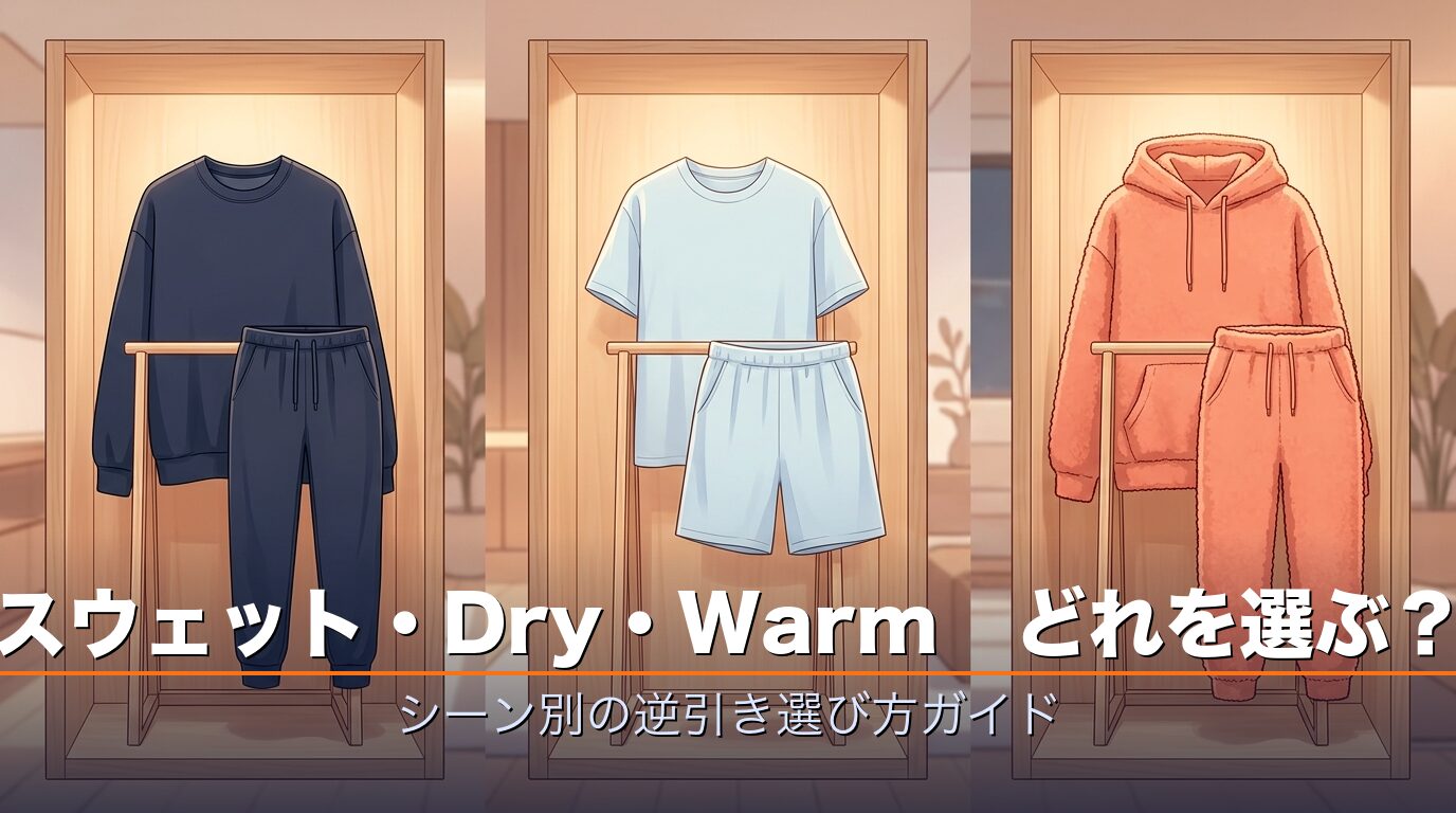 BAKUNEスウェット・Dry・Warmのラインナップ比較イメージ