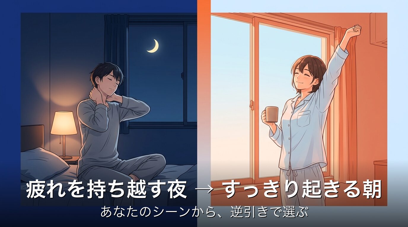 シーン別推奨｜平日の夜と週末の朝、2つの情景対比