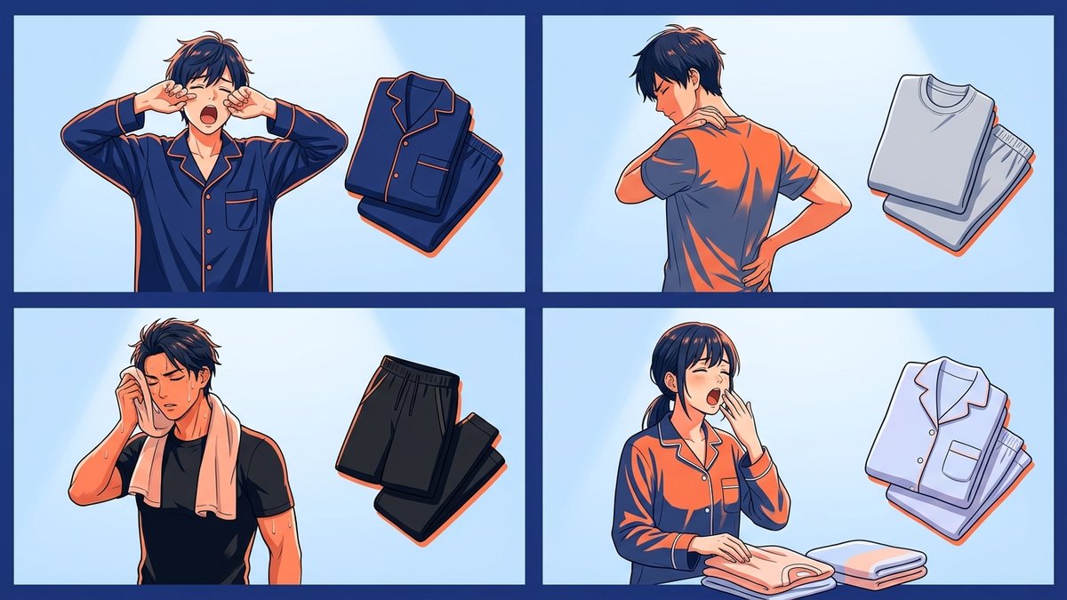 悩みのタイプ別に最適なリカバリーウェア4ブランドを示すイメージ