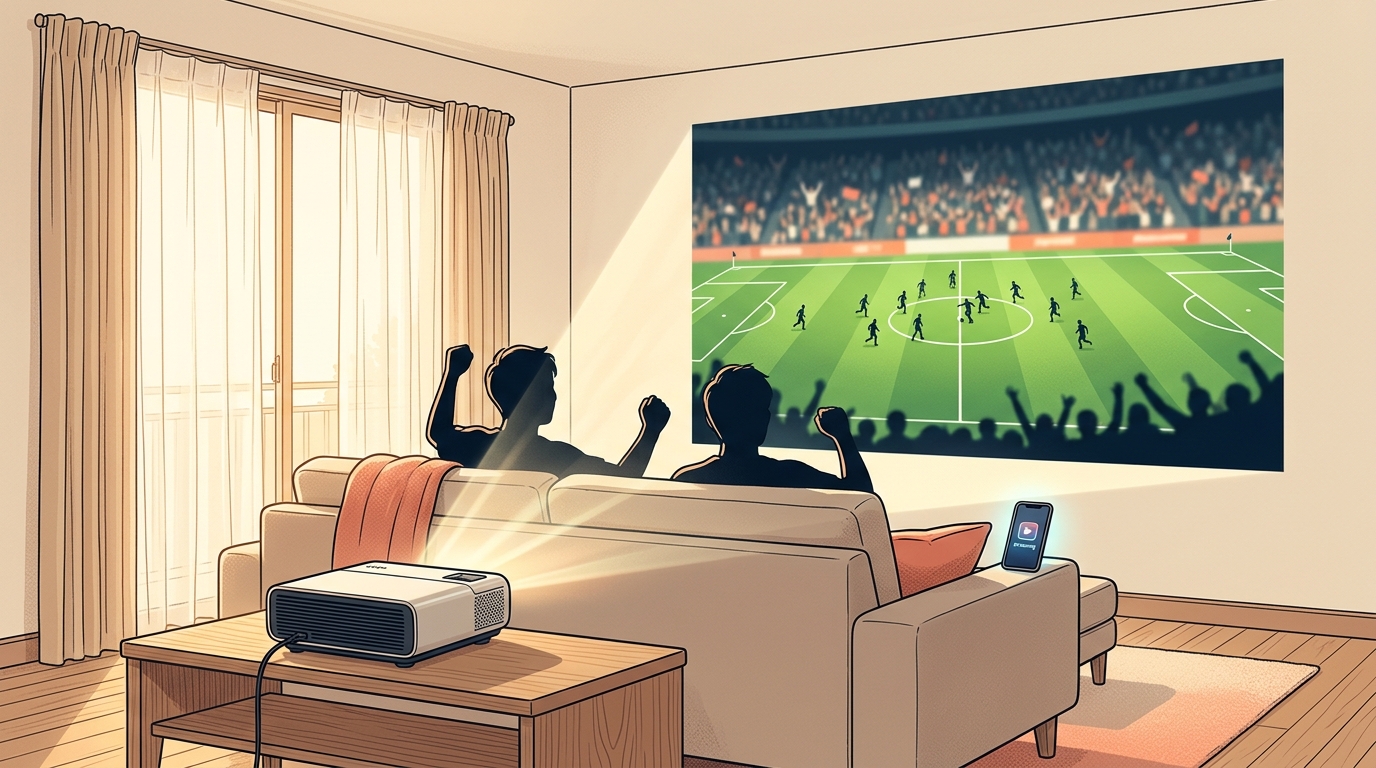 ABEMAじゃないDAZNでW杯2026プロジェクター大画面