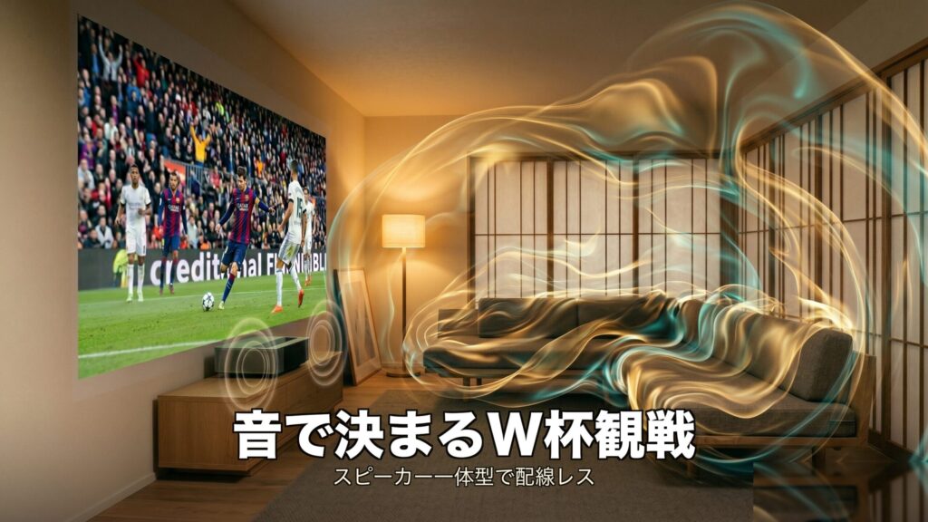 W杯スピーカー一体型プロジェクター|音で選ぶおすすめ4選と配線レス観戦
