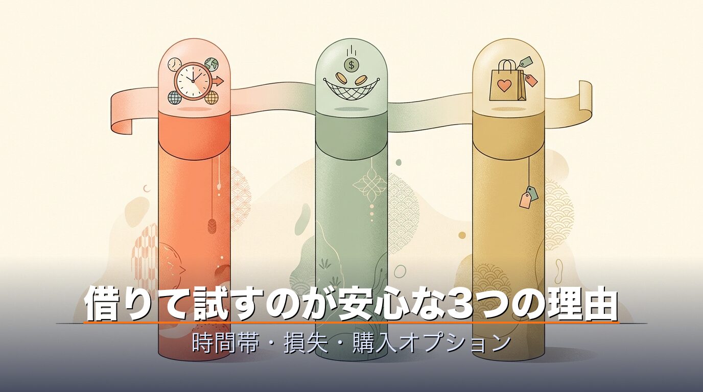 借りて試すのが安心な3つの理由(時間帯・損失・購入オプション)