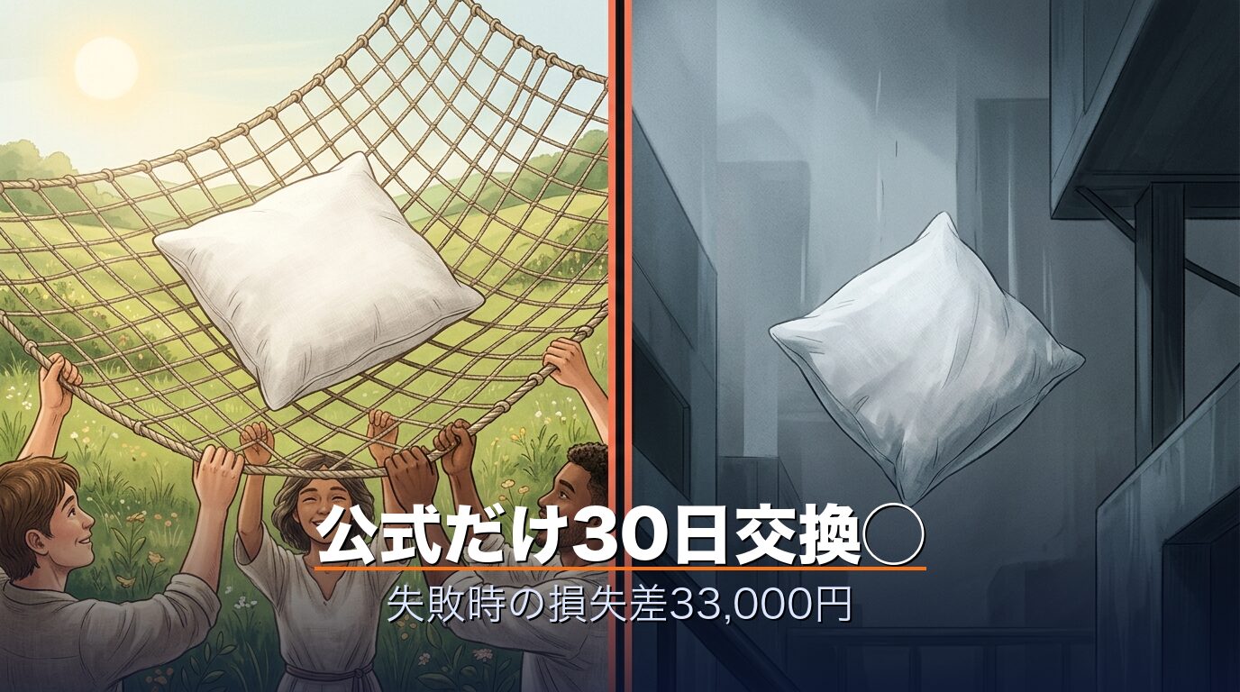 公式の30日サイズ交換保証は安全網