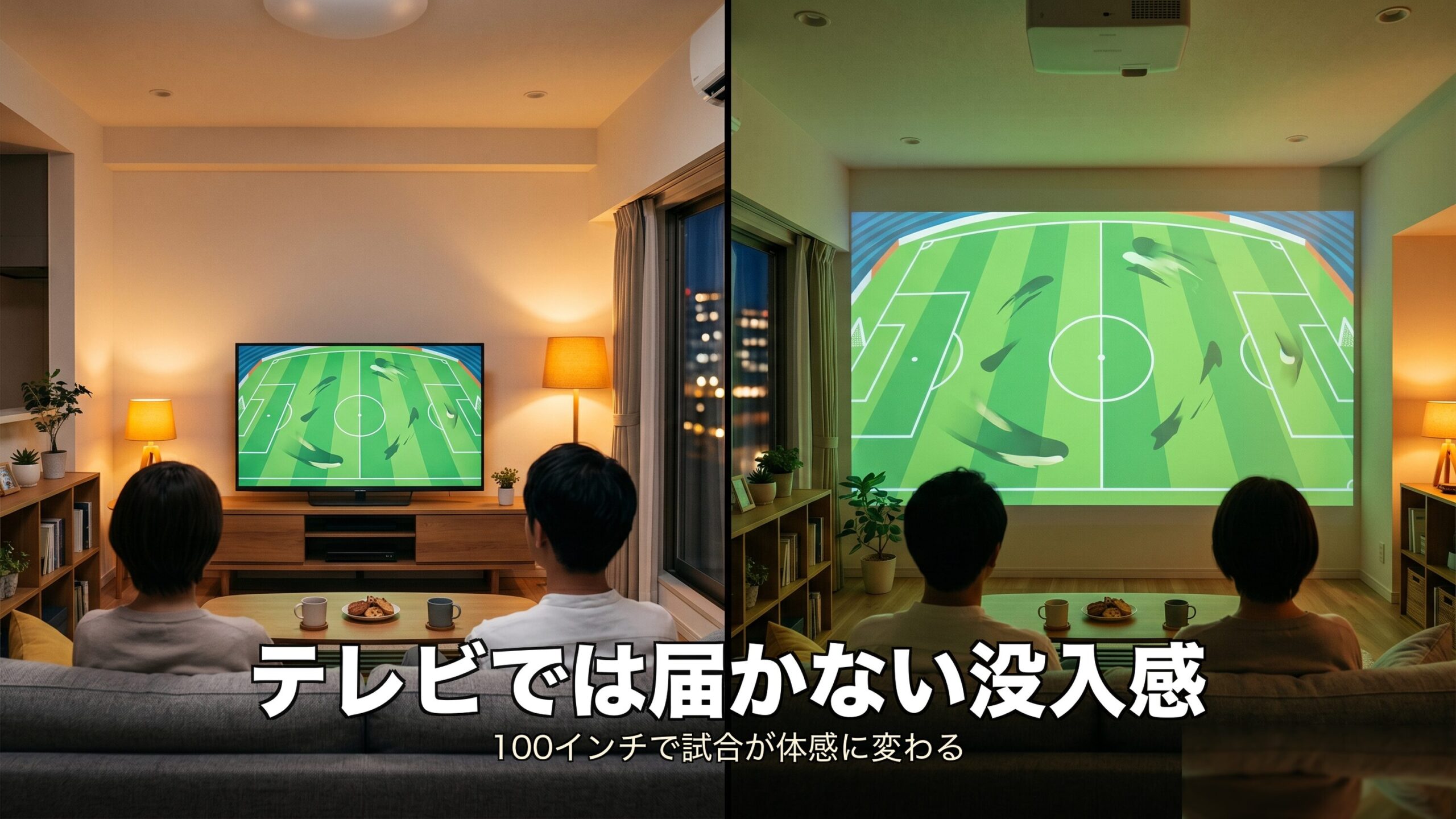 テレビと大画面プロジェクターの没入感比較