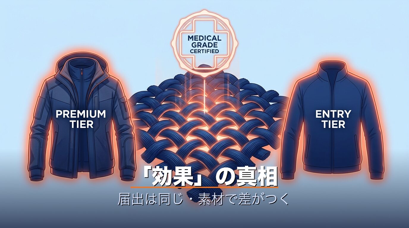 一般医療機器マークと繊維断面のイメージ