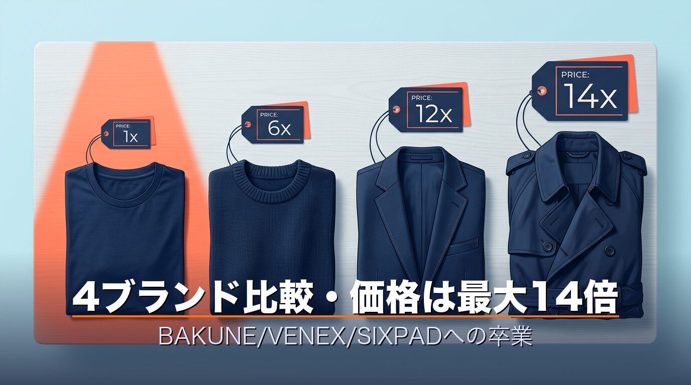 MEDIHEAL・BAKUNE・VENEX・SIXPADの上下セット並列比較