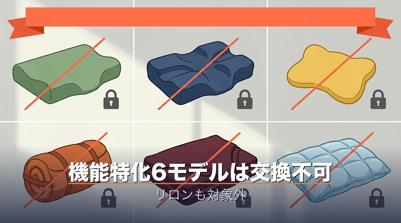 ネックコンディショニング・リロンなど機能特化6モデルは交換不可