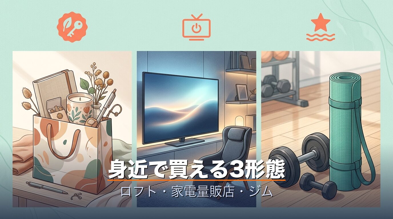 ロフト・家電量販店・ジムの3形態アイコン