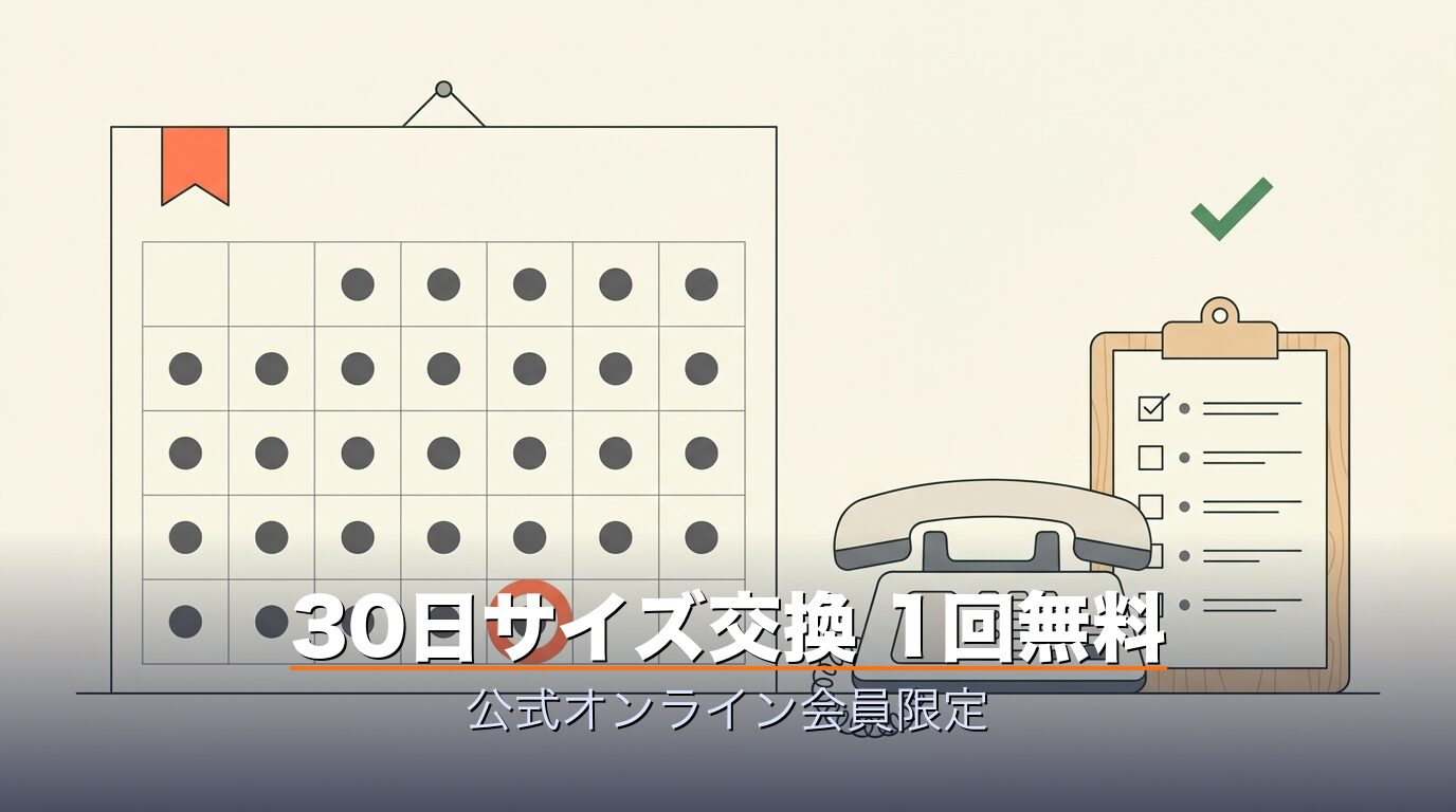 30日サイズ交換の手順カレンダーと電話受付