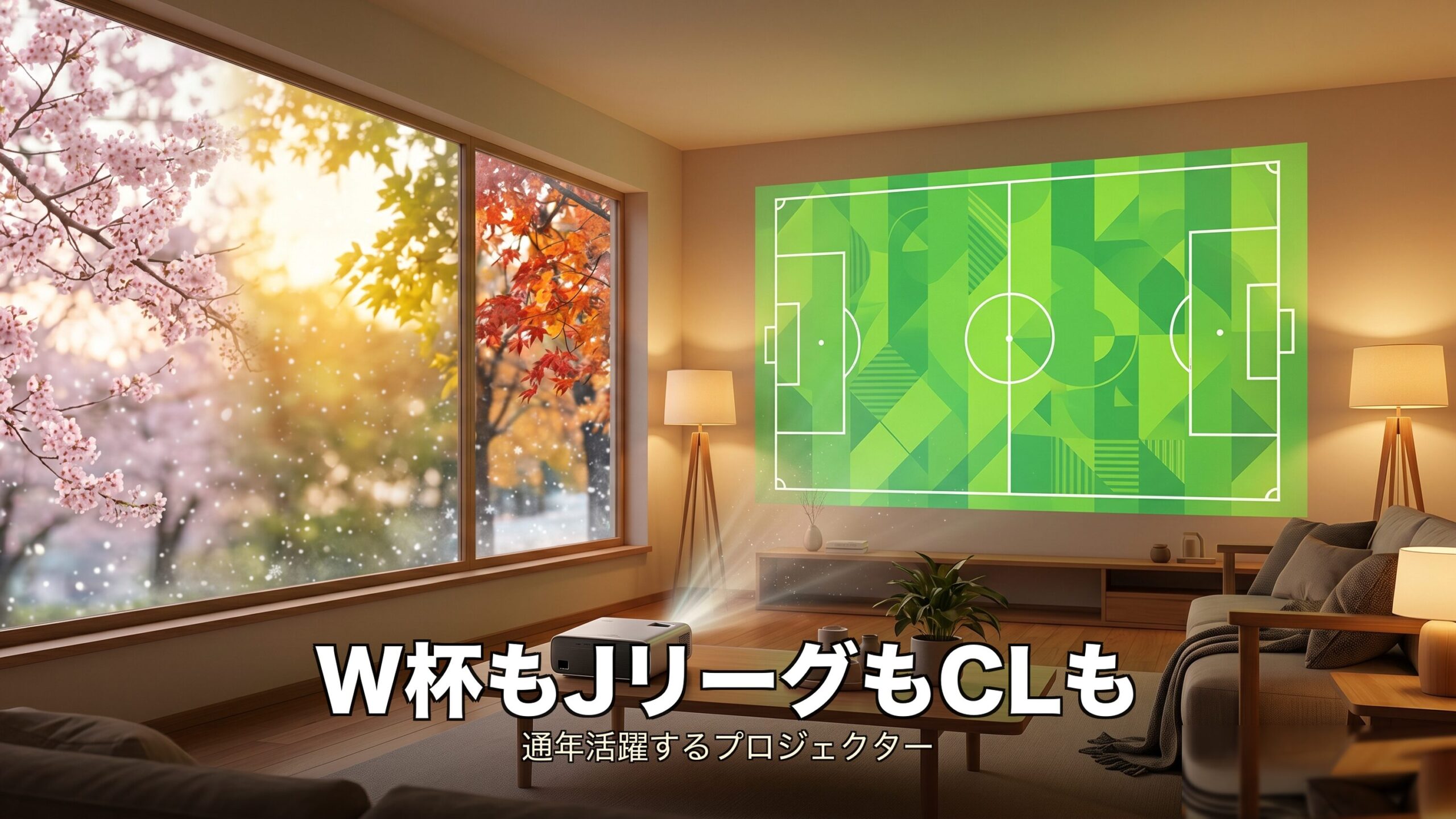 通年活躍するサッカー観戦用プロジェクター
