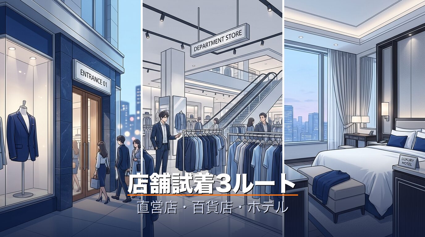店舗試着3ルート直営店百貨店ホテル
