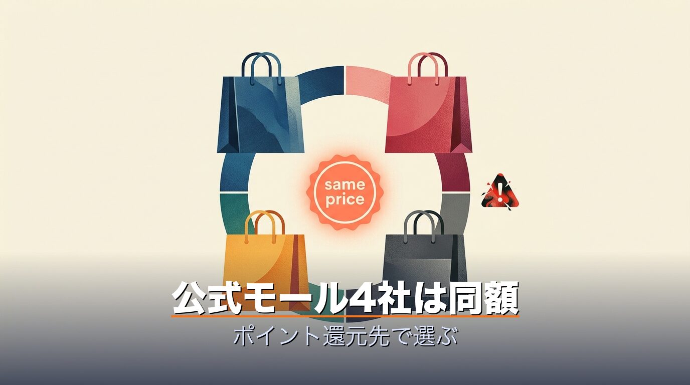 公式・楽天・Amazon・三越伊勢丹・同額の中で公式モール推奨