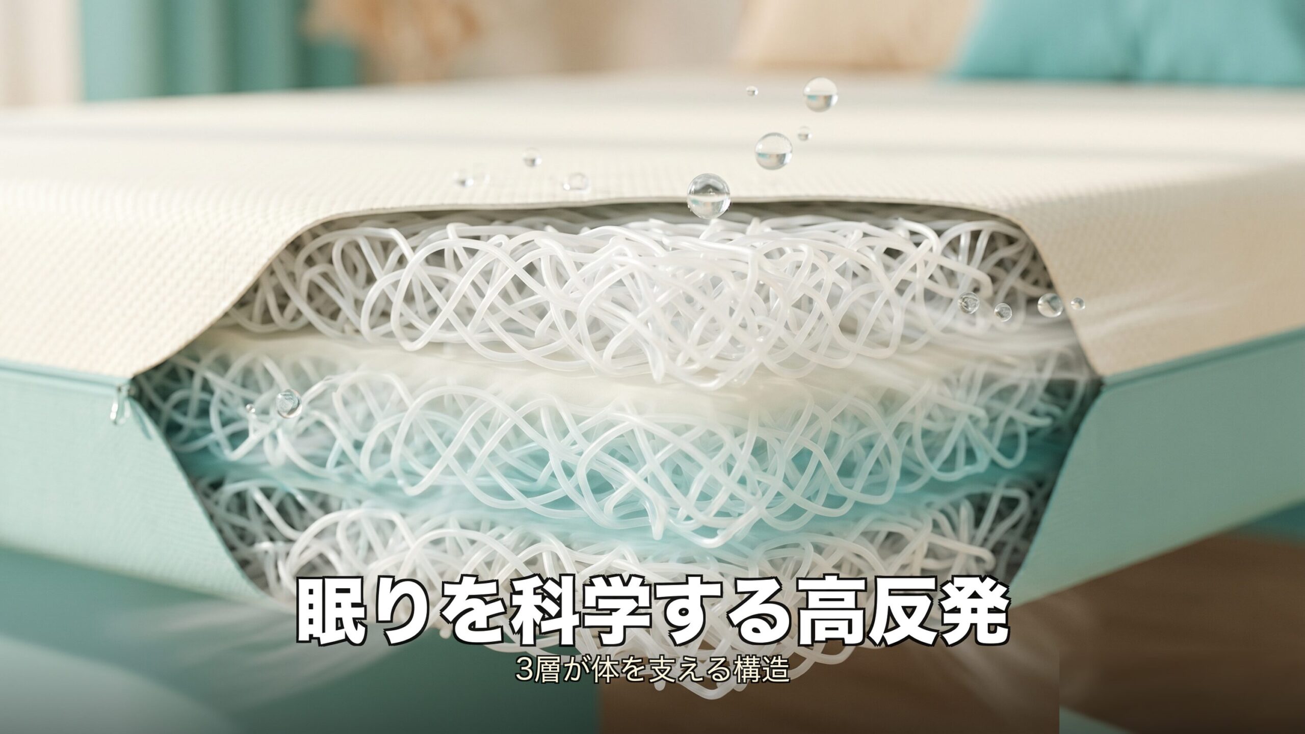 ブレインスリープマットレスの3層9グラデーション構造のイメージ