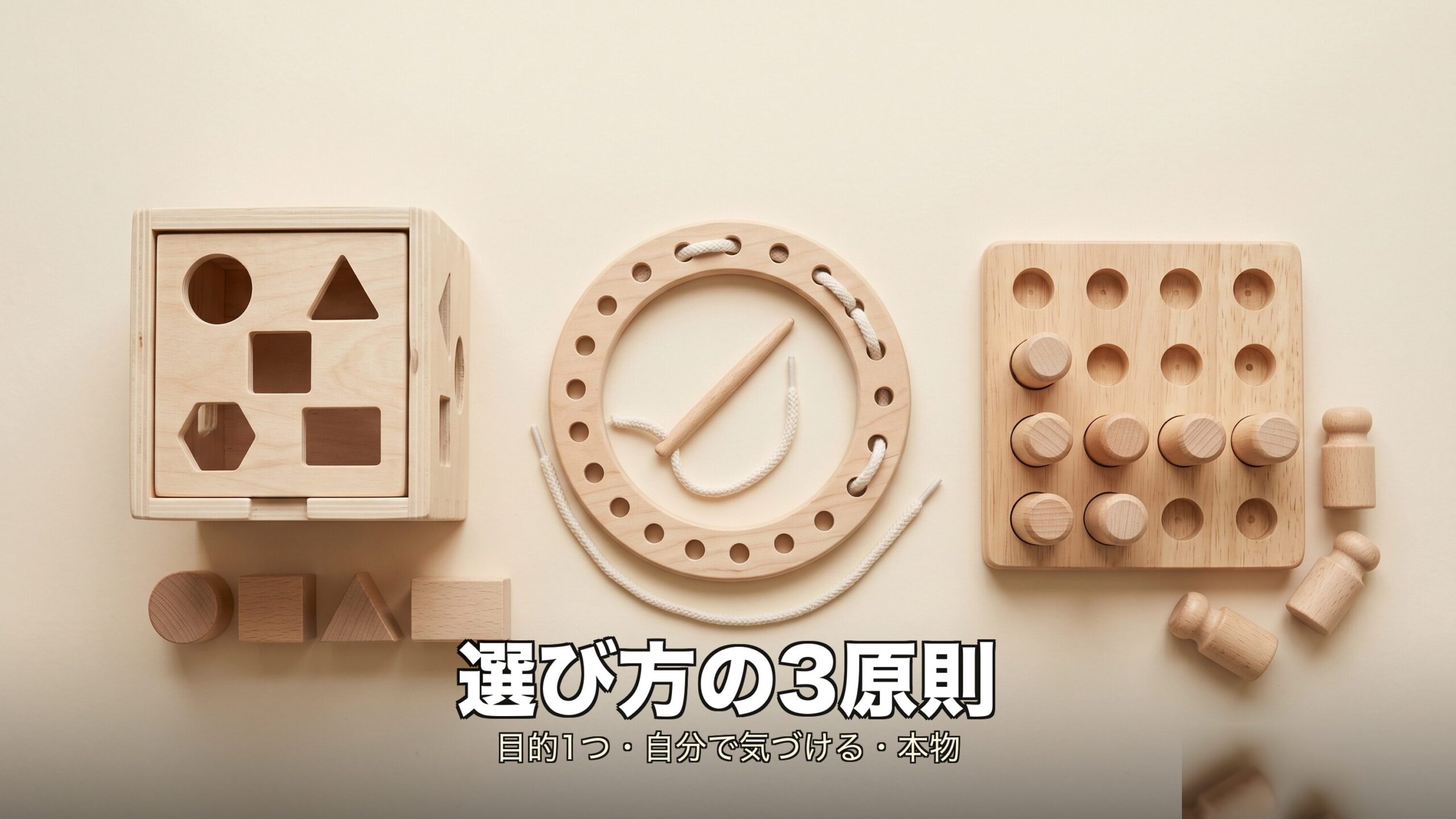 モンテッソーリ知育玩具の選び方3原則のイメージ