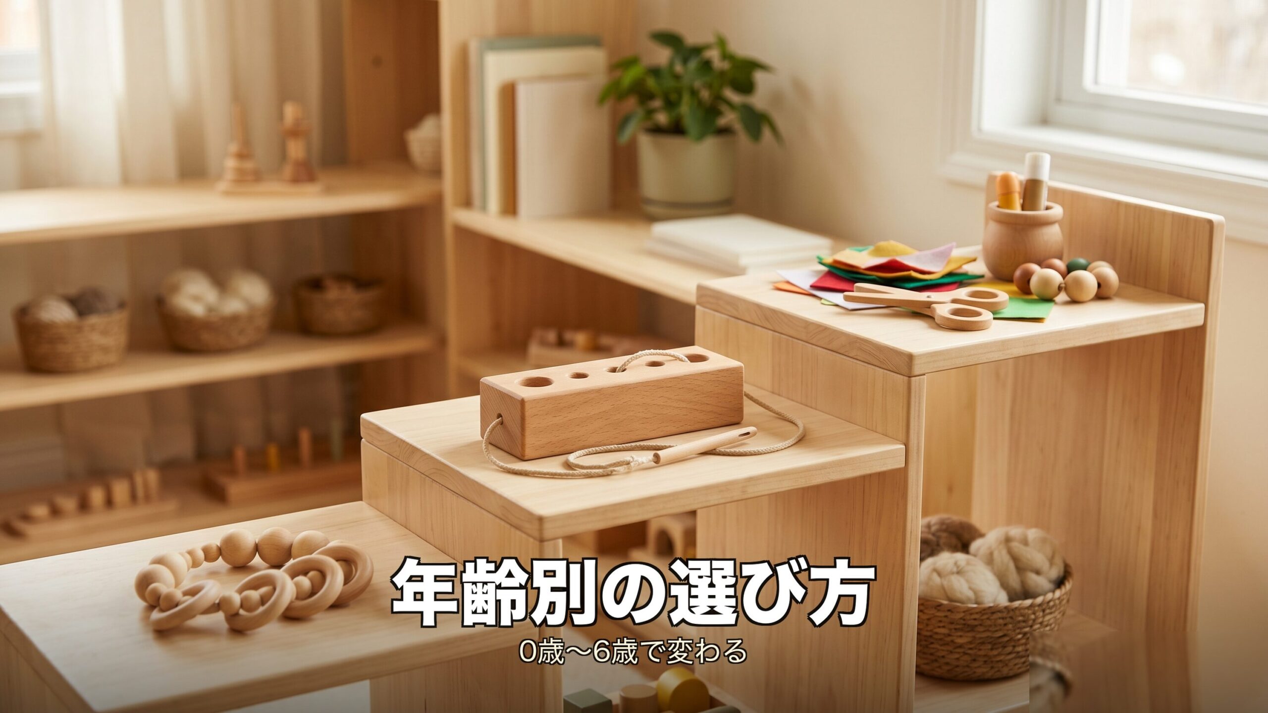 年齢別モンテッソーリ知育玩具の選び方のイメージ