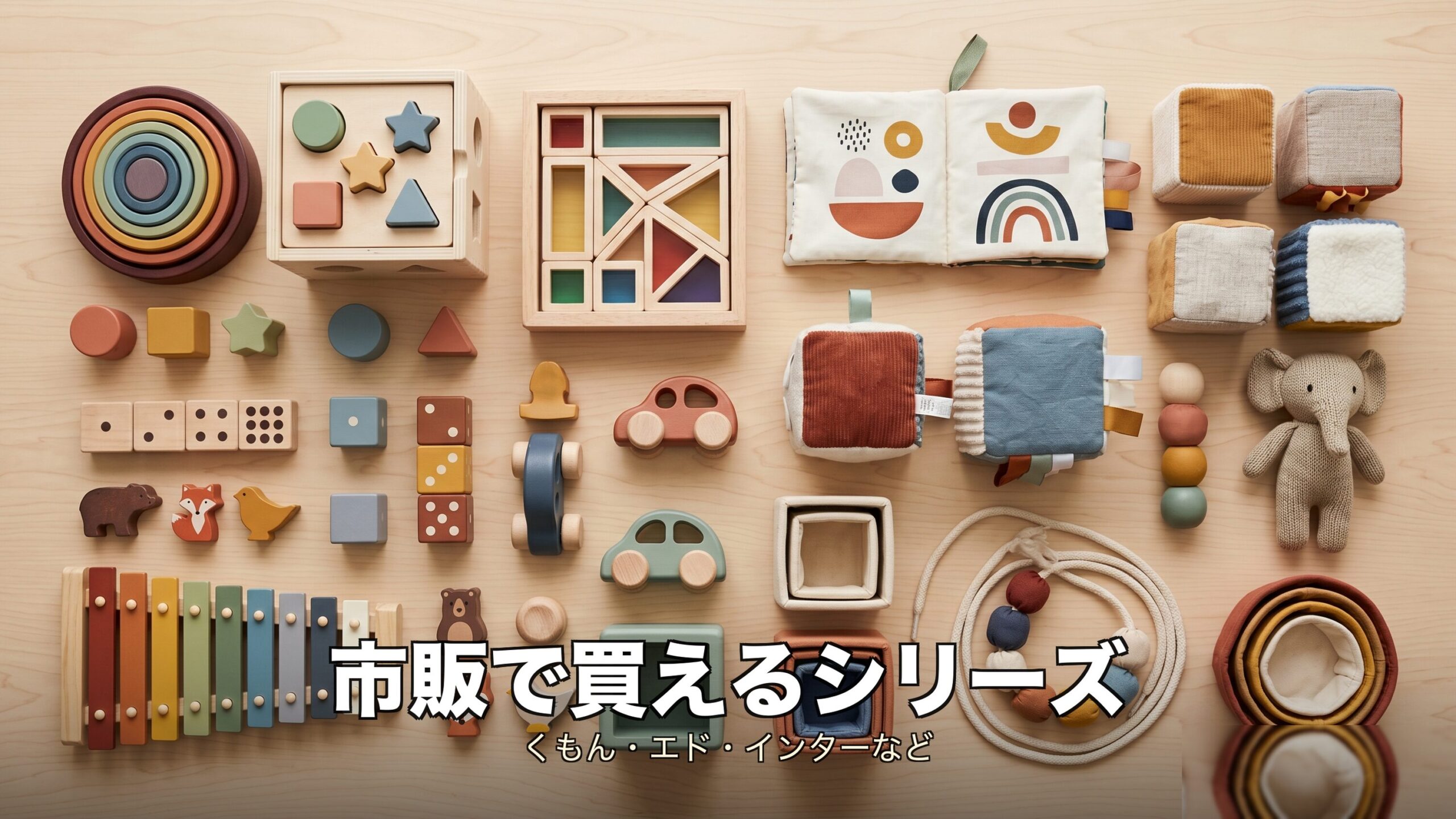 市販のモンテッソーリ系知育玩具ブランドのイメージ
