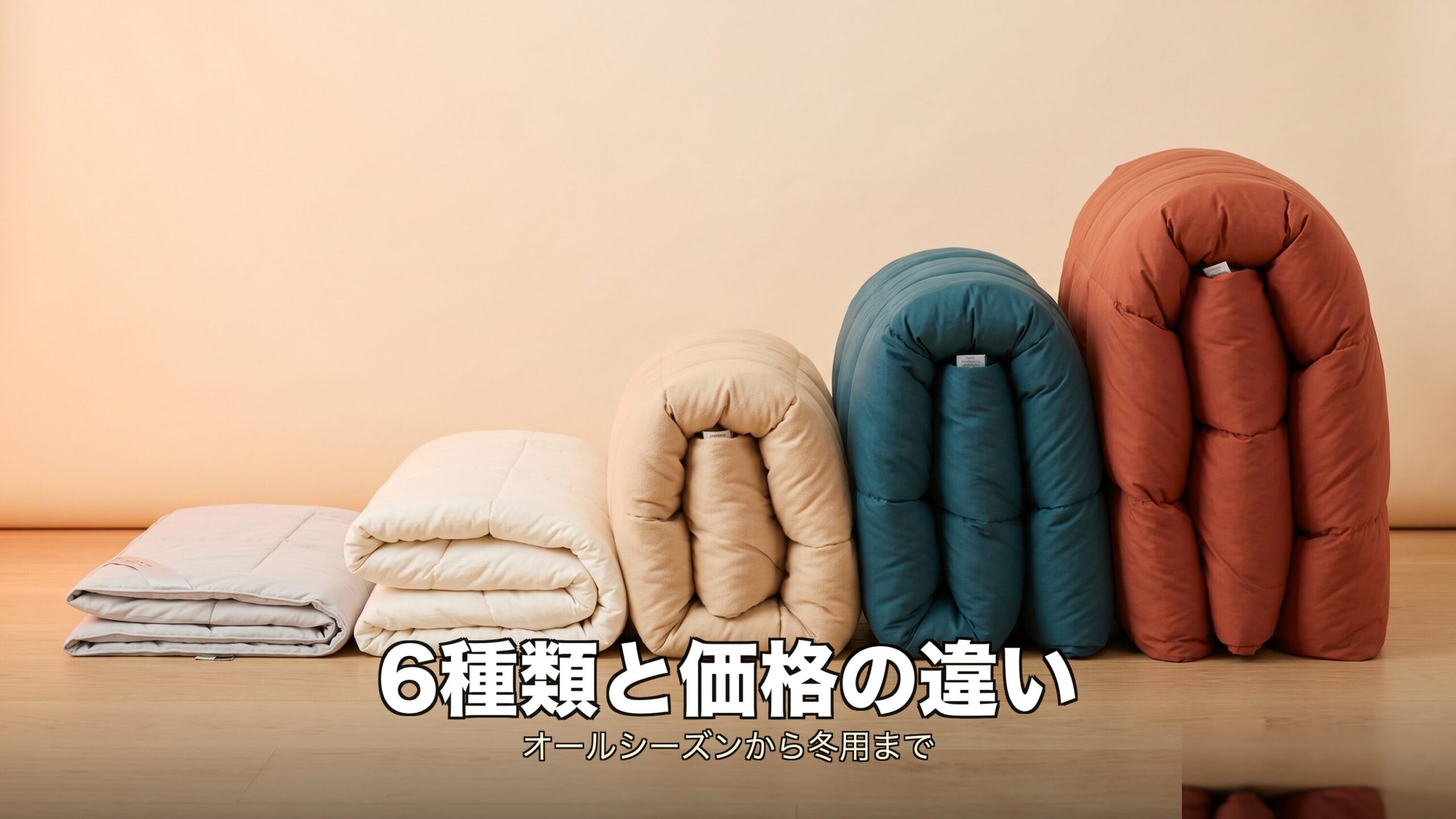 ブレインスリープ掛け布団6種類のラインナップと価格の違いのイメージ