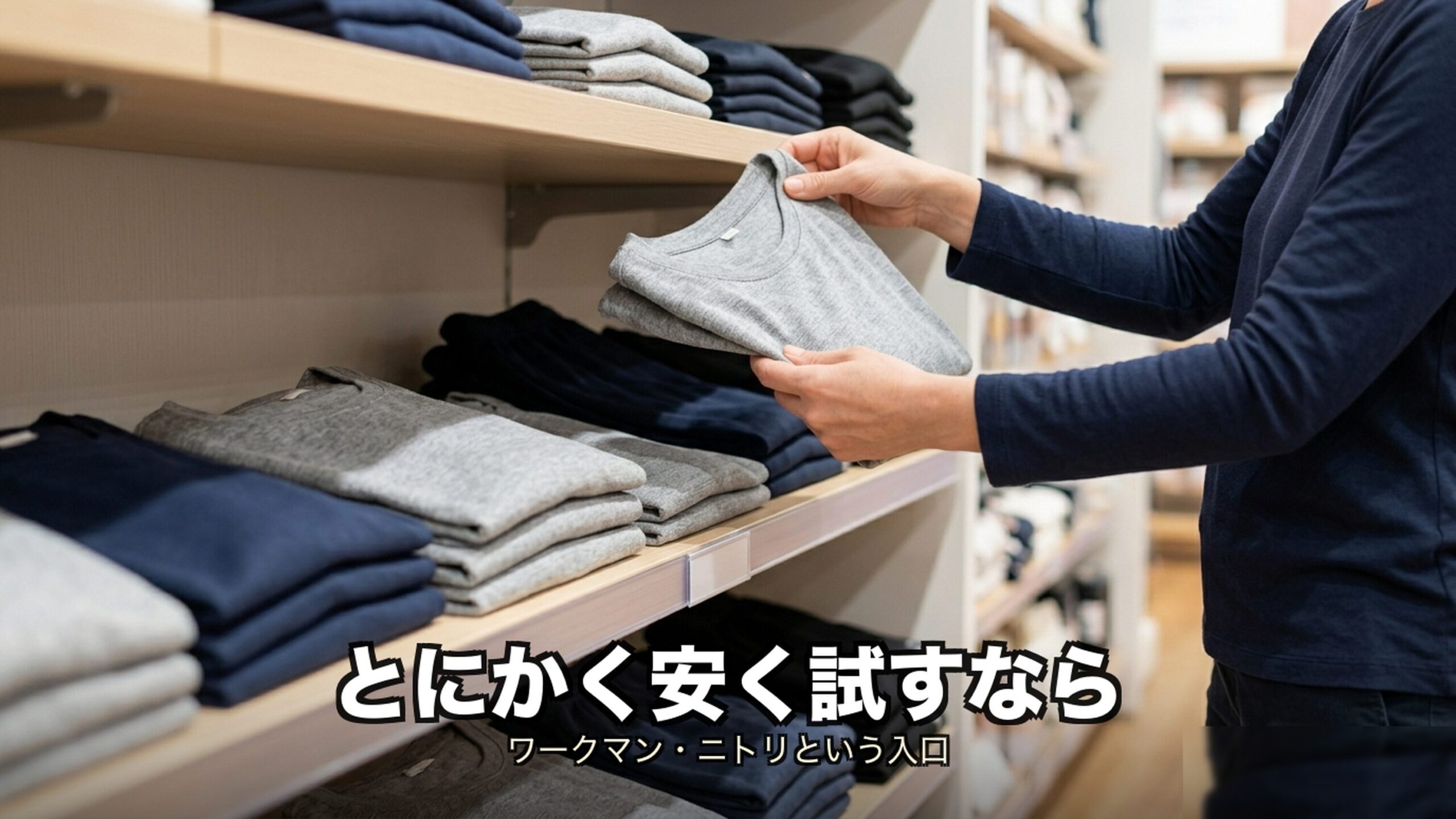ワークマンやニトリの激安リカバリーウェアという入口を示すイメージ
