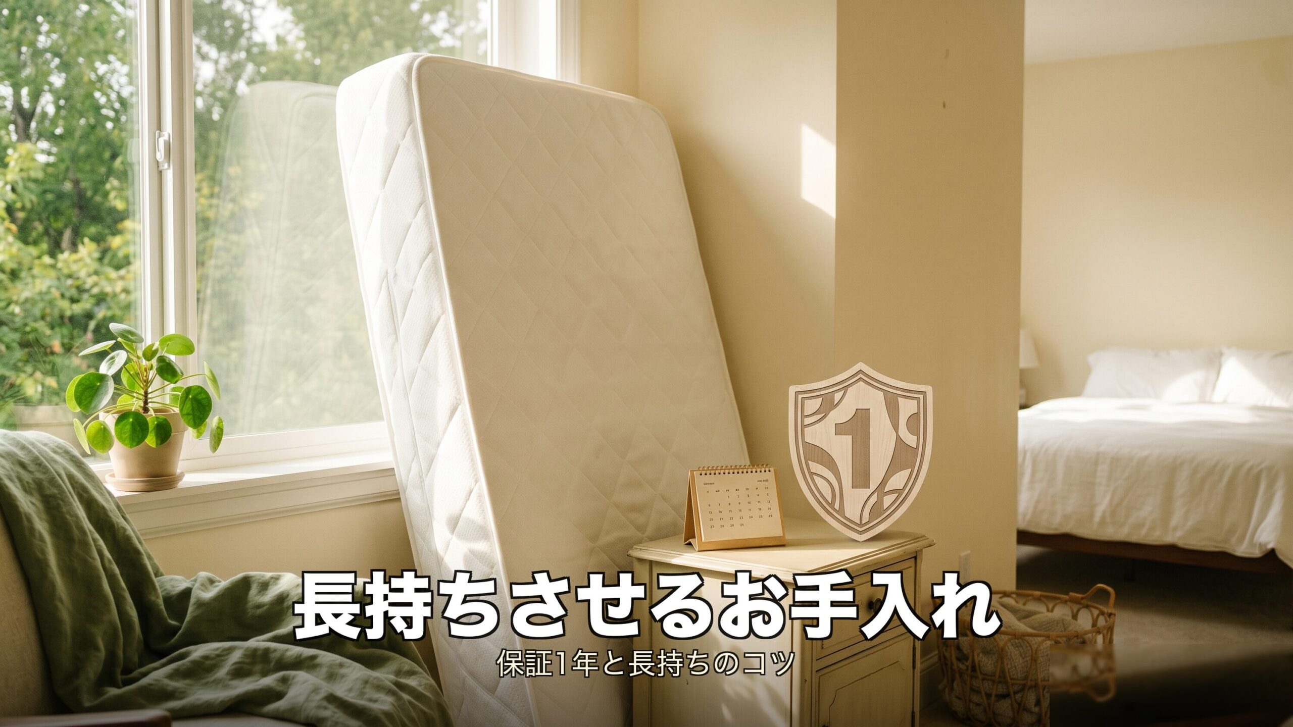 マットレスを立てかけて陰干しするお手入れのイメージ