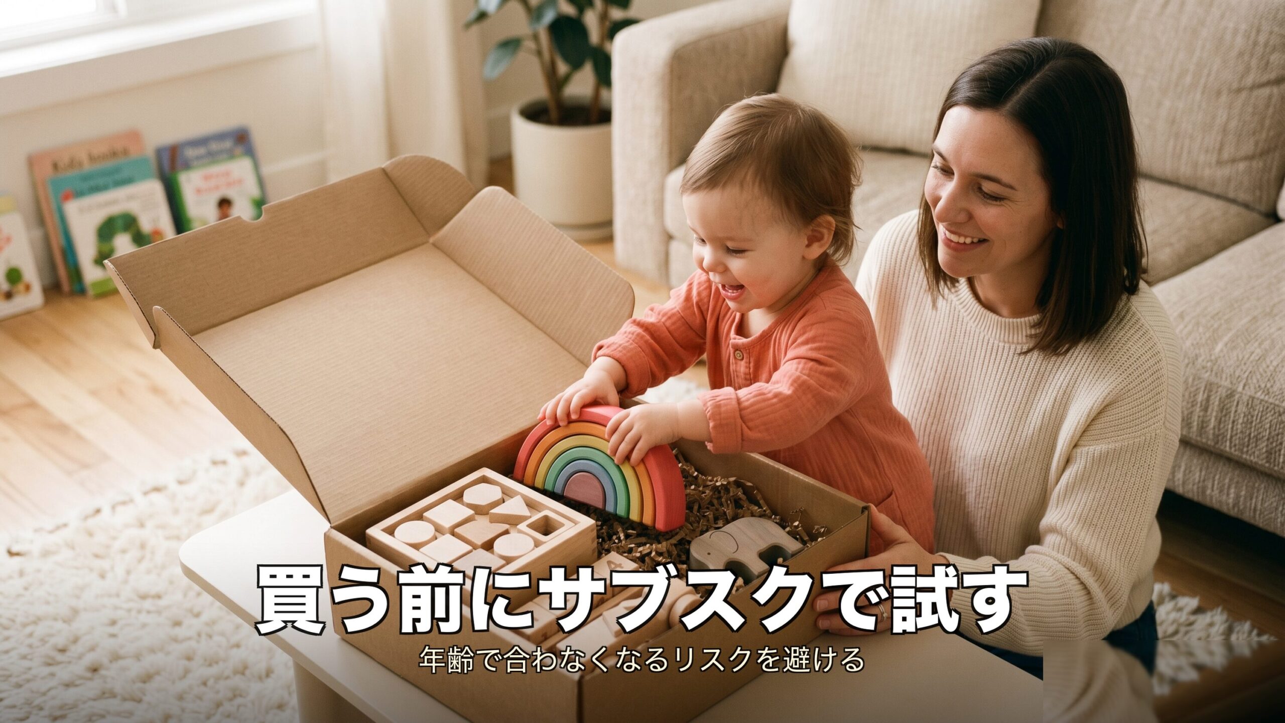 モンテッソーリ知育玩具をサブスクで試すイメージ
