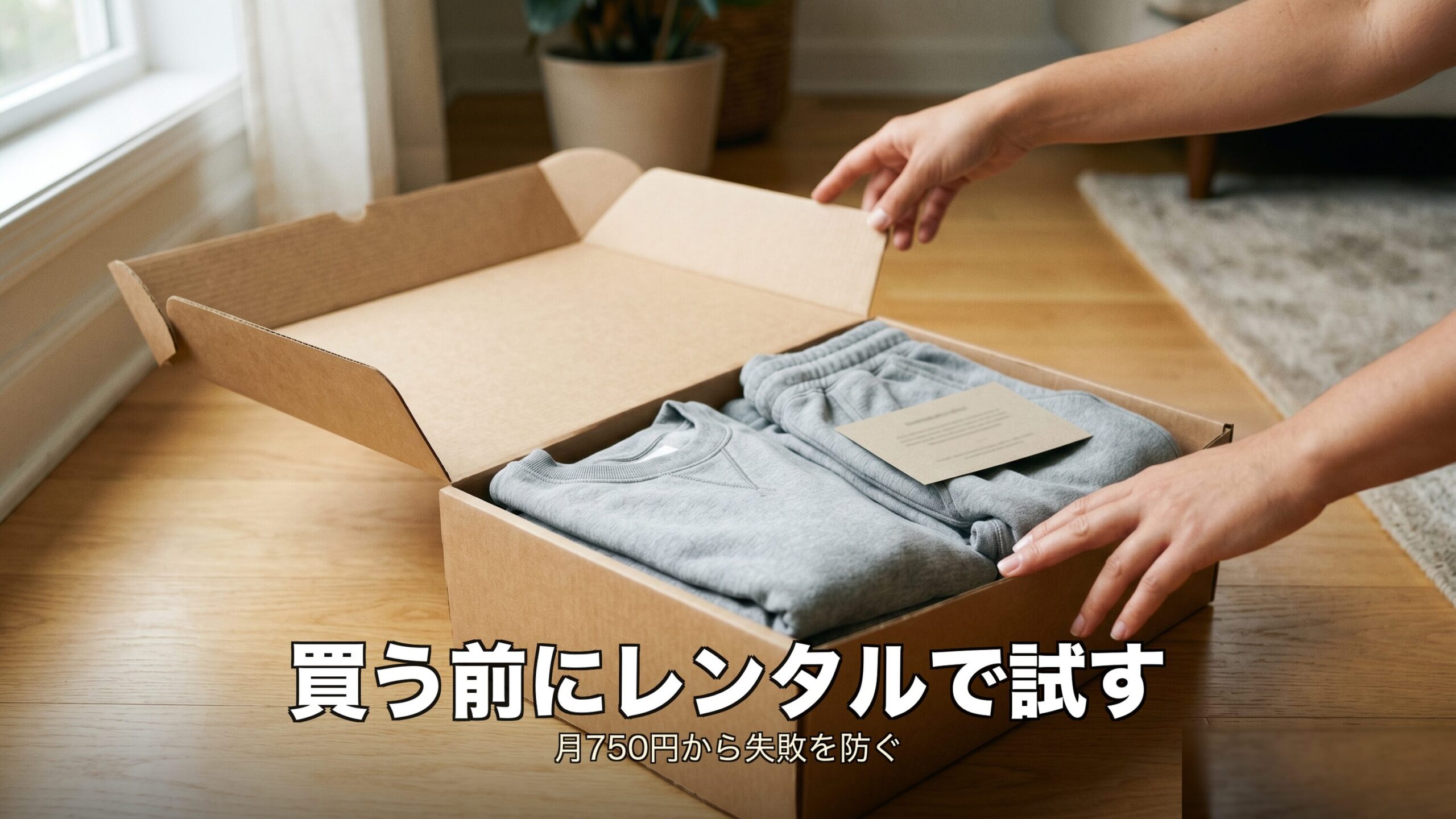 月750円からのレンタルでリカバリーウェアを試す賢い方法を示すイメージ