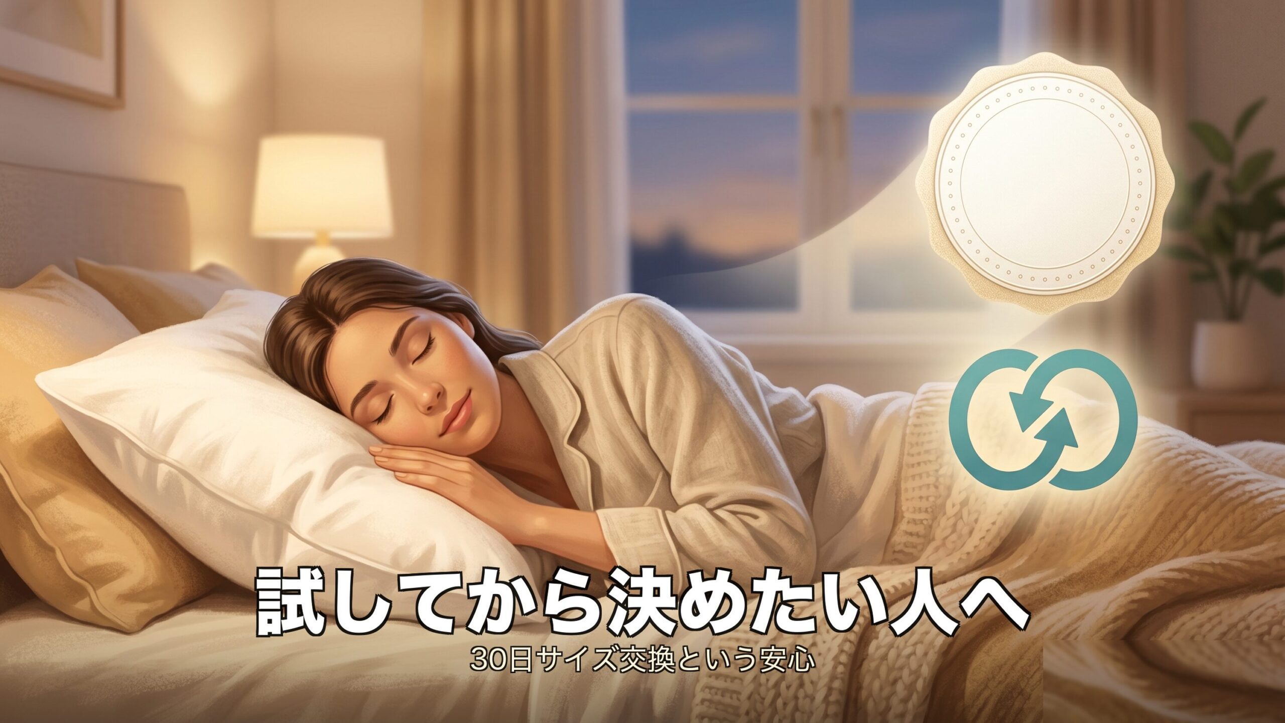 合わなければ交換できる安心感を表すイメージ