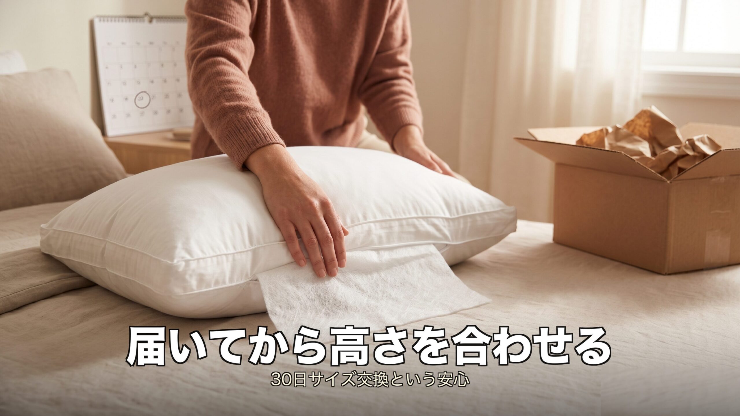 合わなければ高さを交換できる、届いてから合わせられる安心の仕組みのイメージ