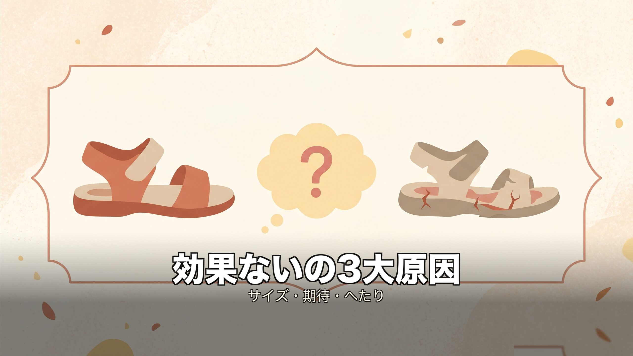 リカバリーシューズで効果ないと感じる3つの理由を示すイメージ