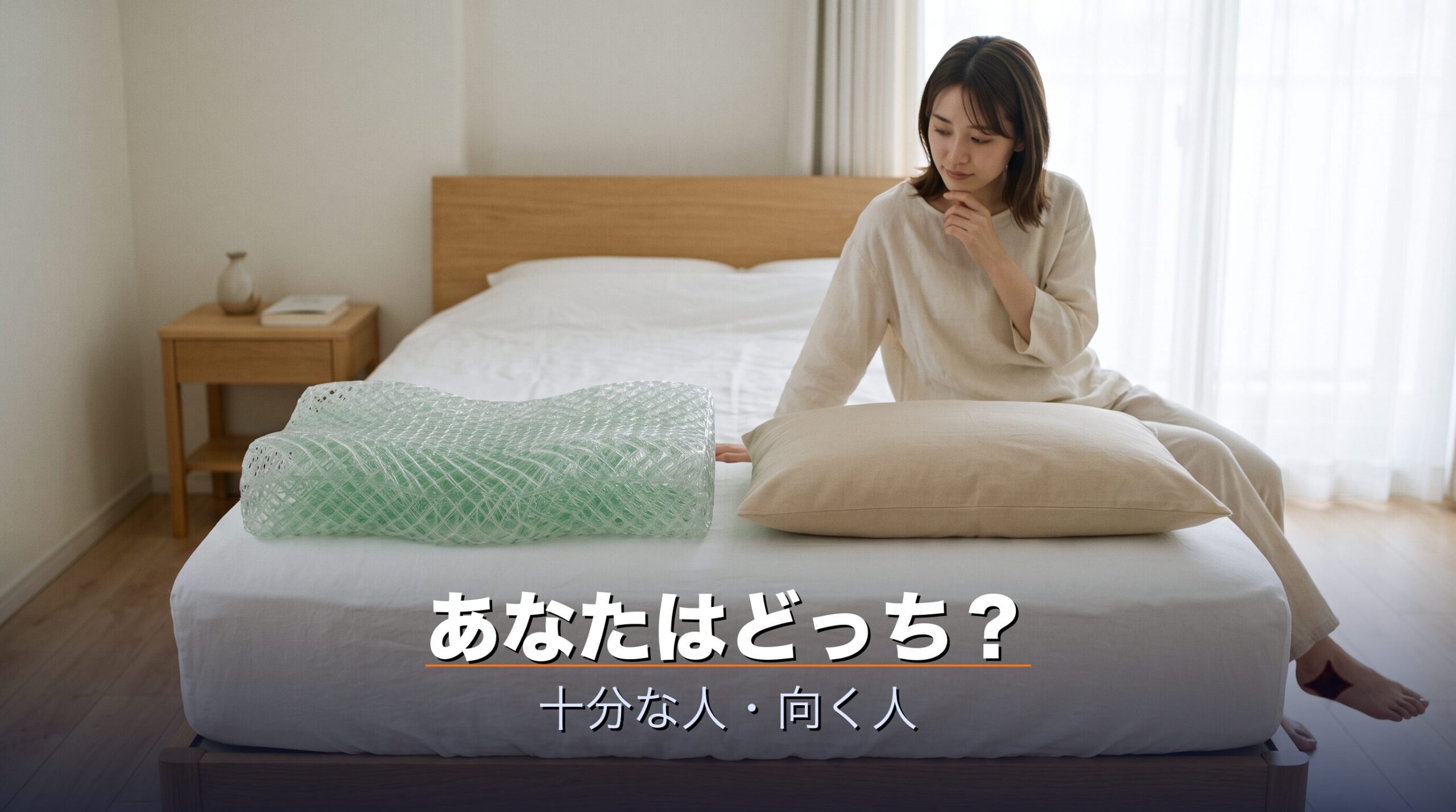 ブレインスリープピローと無印良品のまくらのどちらを選ぶか分かれ道で考えるイメージ