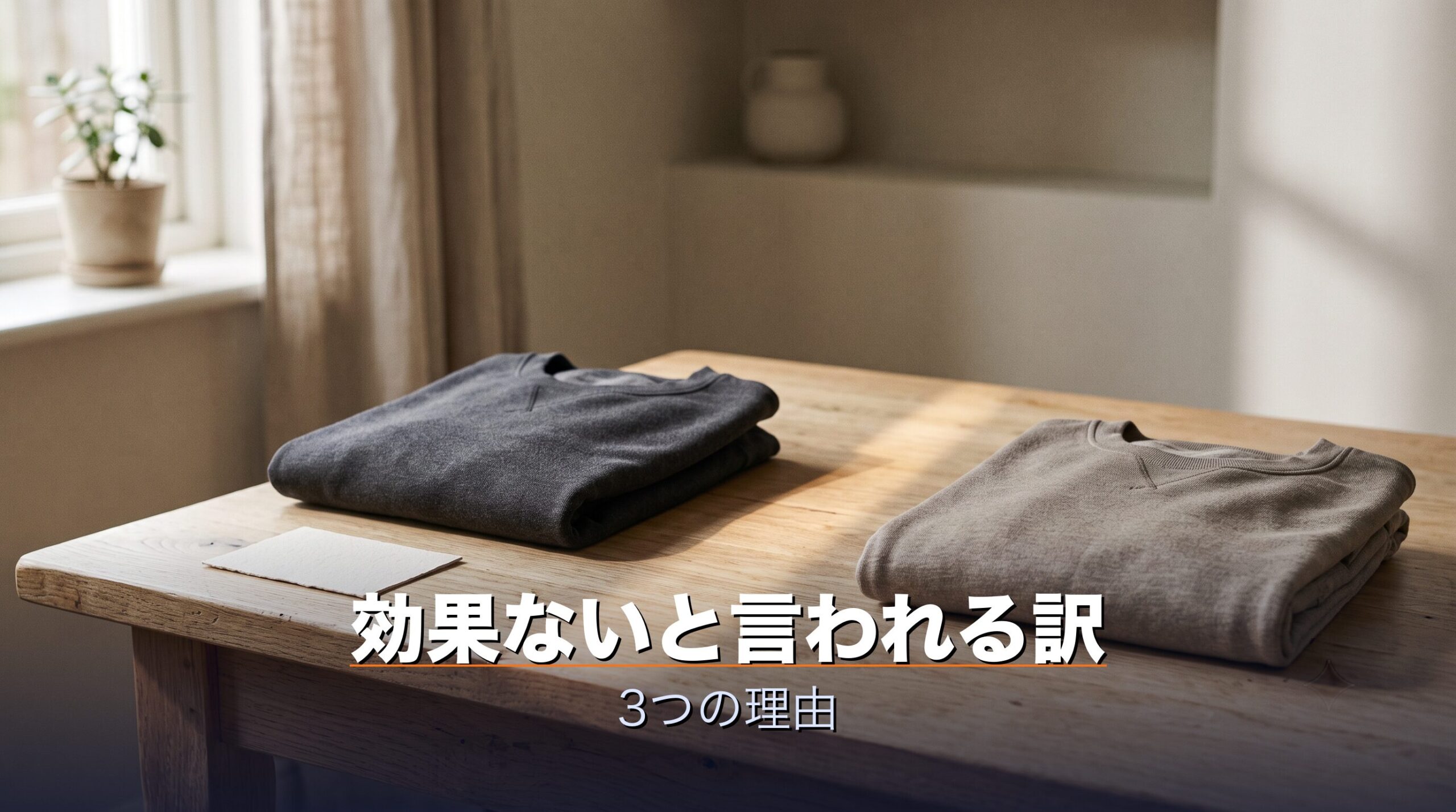 リカバリーウェアが効果ないと言われるのは即効性の期待・使い方のミス・非医療機器の混在という3つの理由があることを示すイメージ
