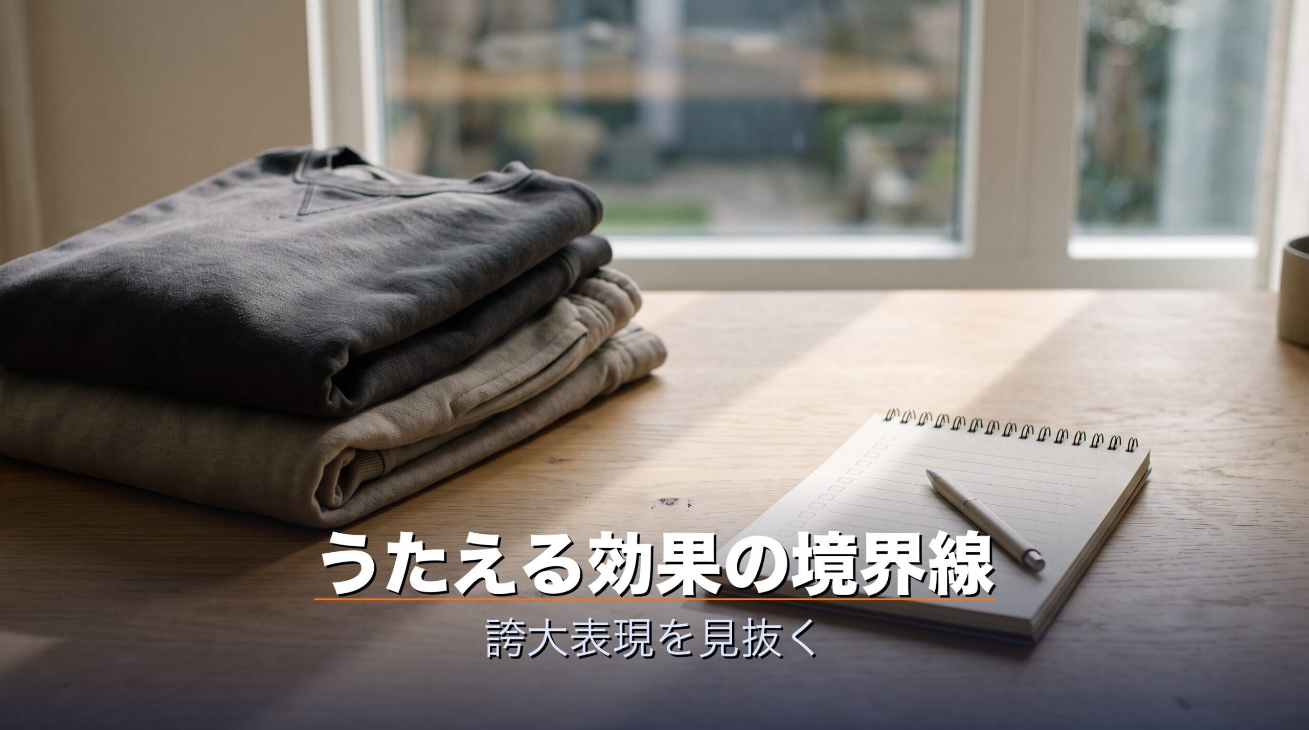 血行促進や疲労回復はうたえるが睡眠の質向上や冷え性が治るは範囲外という表示の境界線チェックリストのイメージ