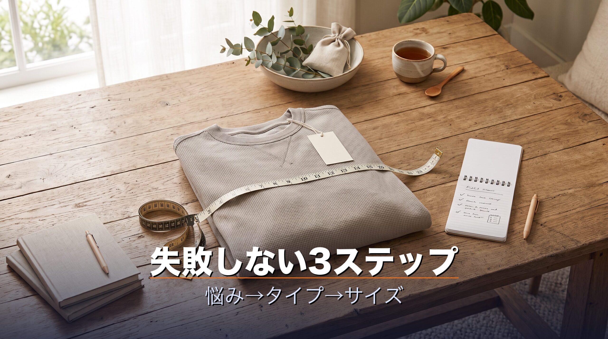 悩みからタイプそして医療機器区分とサイズの順に選ぶ失敗しない3ステップのイメージ