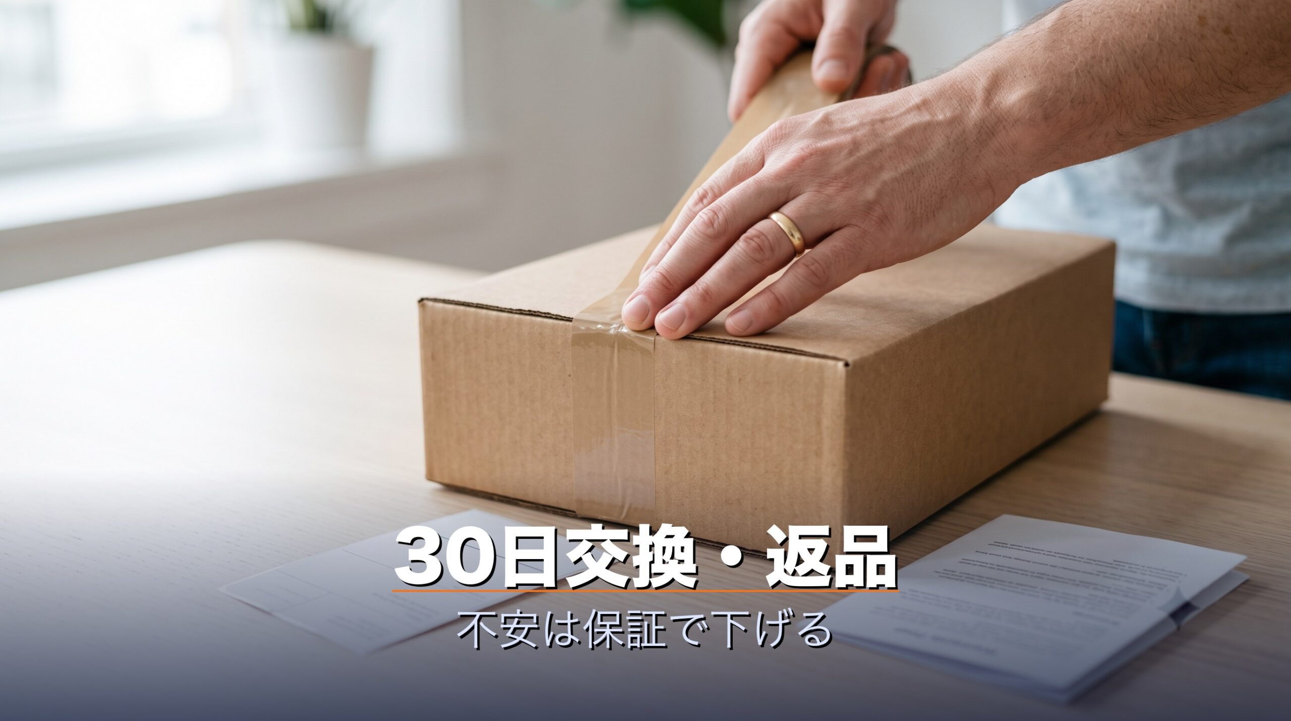 ブレインスリープの30日サイズ交換や返品保証で買う前の不安を下げられることを示すイメージ
