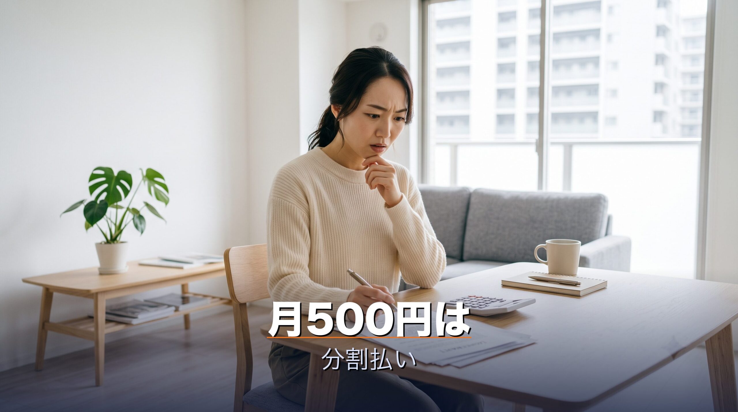 リファの月500円プランはレンタルではなく分割払いのローンであることを注意喚起するイメージ