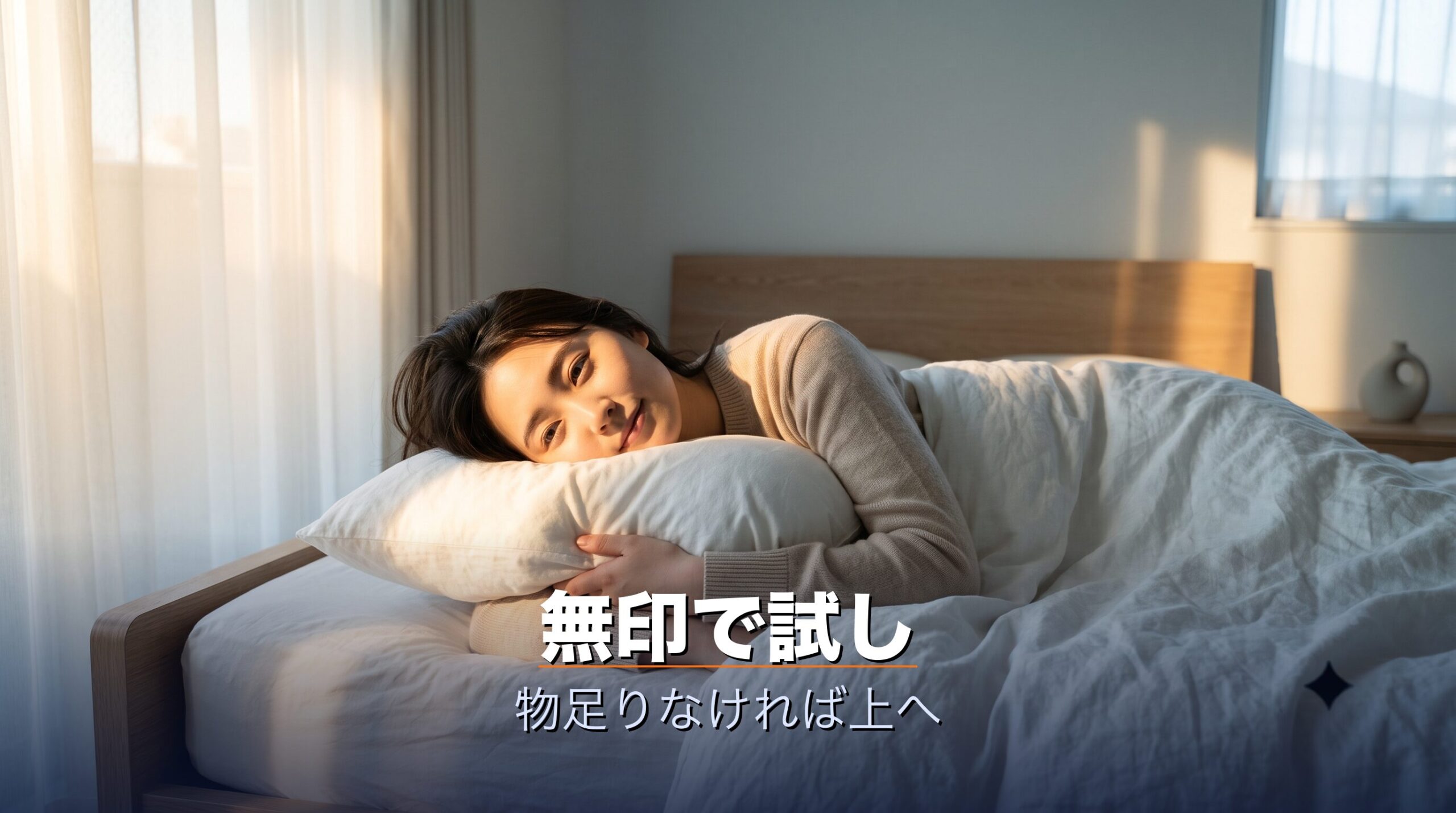 自分に合う枕を選んで朝すっきり目覚める快眠のイメージ