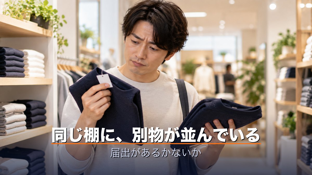 同じ棚に、別物が並んでいる