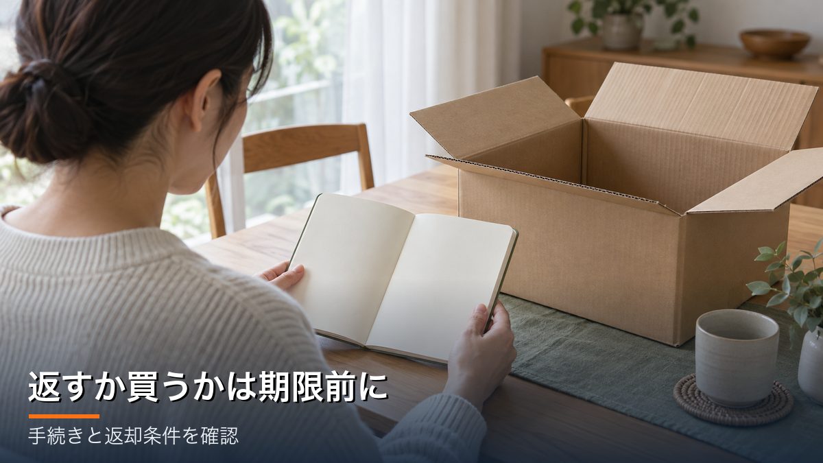箱を用意して返却前の確認をする場面のイメージ